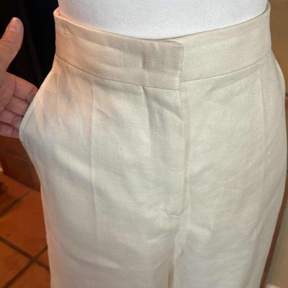 MaxMara Boemia Linen/Twill Pantsuit, Ivory, size 10 - Picture 9 of 16